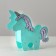 Wooden Kashpo 21.5 × 7 × 21 cm unique "unicorn", tiffany lilac