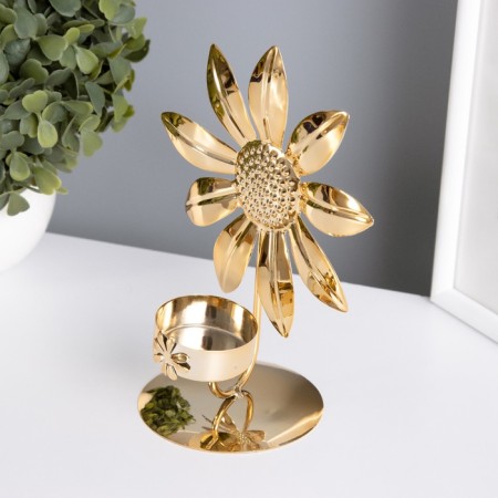 Summary for 1 candle metal d = 4 cm "sunflower" gold 7.7x12.5x16.3 cm-2