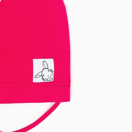 Hat for the girl is single-layer, Fuchsia color/Bunny, size 50-54-2