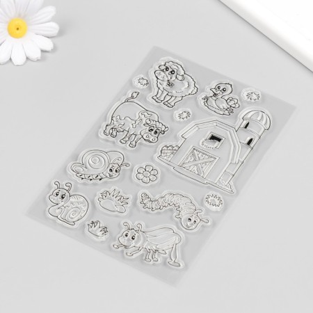 Stamp for creativity Silicon "Pets and insects" 16x11 cm-1