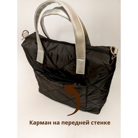 Marta bag black quilted fabric-2