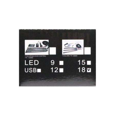 Salon backlight 18 LED-5050, 32 cm, remote control, light music, multicate RGB, 4 pcs-6