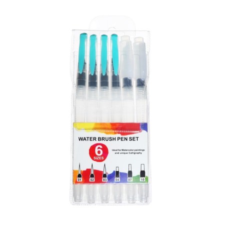 A set of nylon brushes, calligraphic, 6 pieces, with a piston mechanism-4