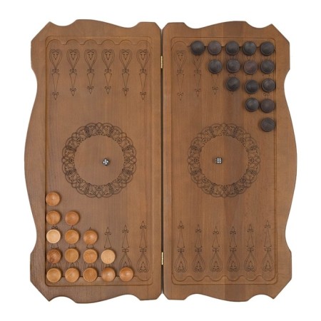 Carved backgammon "Ivanovo Eastern", from the Buka array, 59 x 59 cm-1