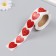 Stick paper "Red hearts with gold" d = 2.5 cm 500 pcs in roll