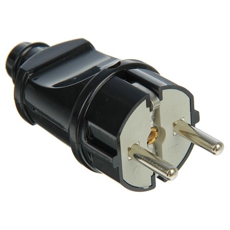 Electric fork Universal A1010, with grounding, straight, 16 A, 250 V, euros, black