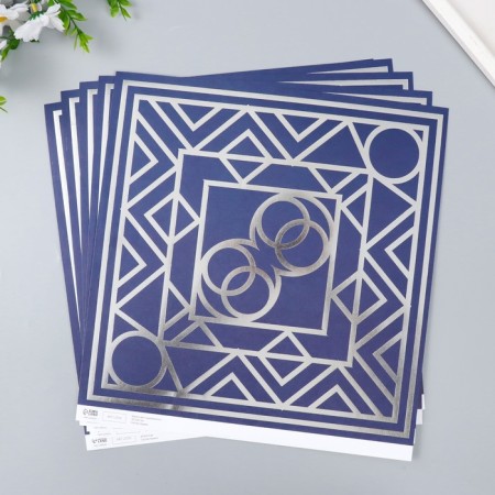 Scrapbooking paper silver "eclectic" density 180 g 30.5x32 cm-1