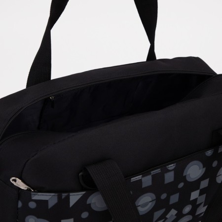 Sports bag with lightning, external pocket, suitcase holder, black color-2