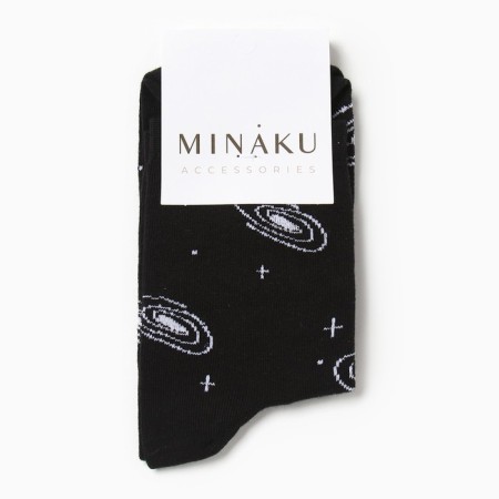 Women's socks minku "Cosmos", black color, size 38-39 (25 cm)-2
