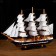 The souvenir ship is large "Gedan", the sides are blue, the sails are white, 82 × 13 × 62 cm