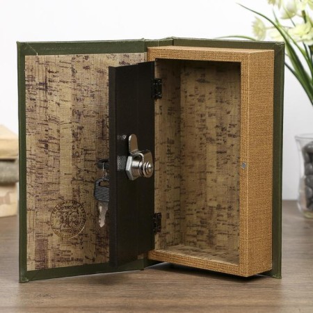 Safe-book wood "Map of discoverers" 21x13x5 cm-2