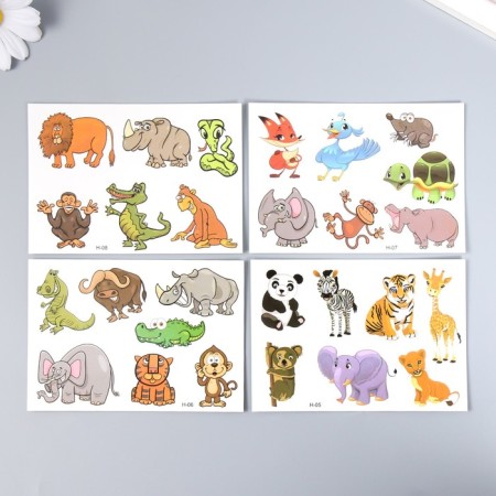 Tattoo on the body color "Funny animals" 11.5x8 cm mix-1