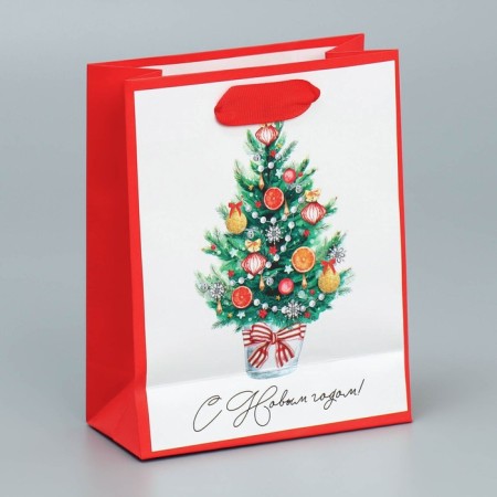 Laminated vertical "Christmas tree", s 12 x 15 x 5.5 cm, New Year-3
