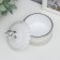 Casket Glass "Rombs and Dome" White with silver 11x8.5x8.5 cm