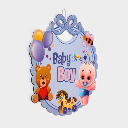 Decorative decoration (suspension) "Baby Boy" 28.5x24.5 cm, col. blue-2