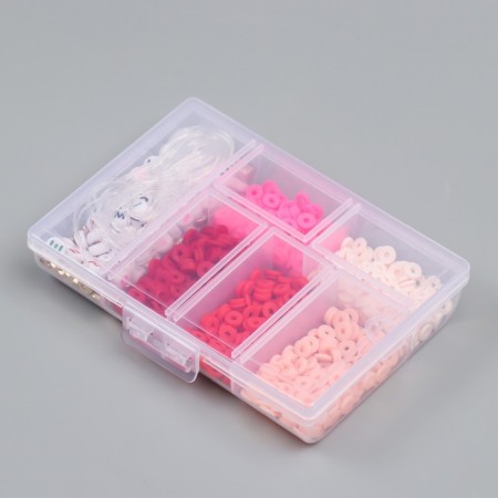 Beads in the box "Red" thread 0.8 mm 5 m 12x8.4x2.2 cm-4