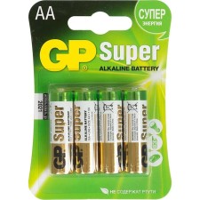 Battery Alkalin GP Super, AA, LR6-4BL, 1.5V, 3+1 pc.