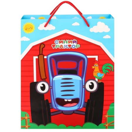 Gift package, 23x27x11.5 cm, packaging, blue tractor-3