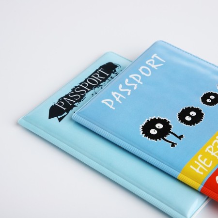 Gift set: 2 covers for a passport, blue color-4