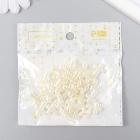 Beads for creativity plastic "Cross Pearl" set of 30 pcs 1.2x1.6 cm-2