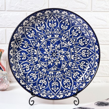 Largan Rishtan ceramics "Flowers", 36 cm, blue-1
