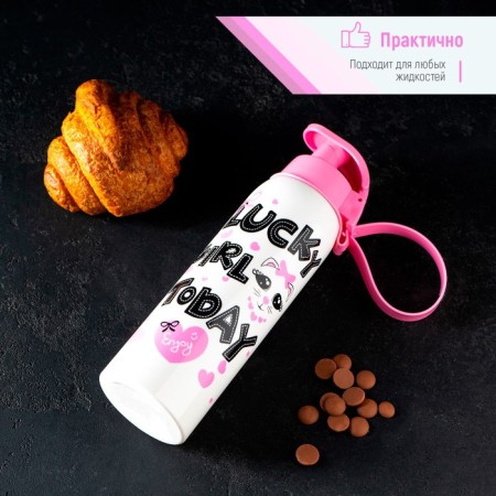 Water bottle “Cat”, 500 ml, white color-3