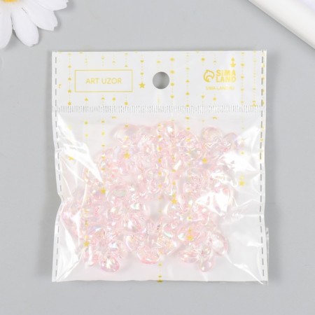 Busina Plastic for creativity "Flower. Stone ice" transparent pink 0.6x2.1x2.5 cm-4