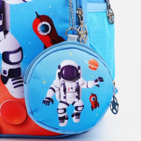 Baby backpack with wallet, lightning department, blue color-3