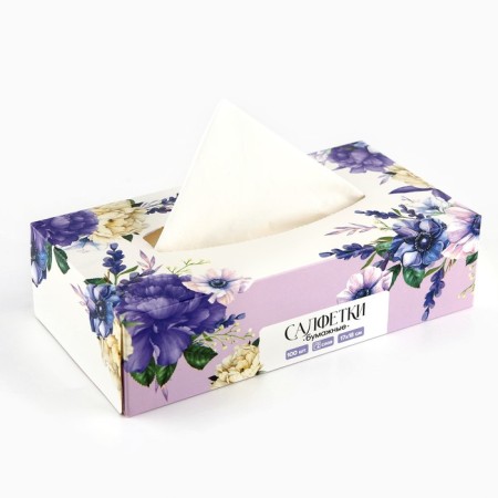 Paper napkins in the box "Tenderness", 100 pcs, two -layer-4