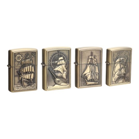 A set of gasoline lighters "Sea Fleet", 4 pcs, 3 x 10 x 23 cm-1
