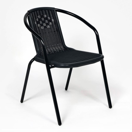 Set of garden furniture: square table and 2 black chairs-5