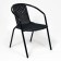 Set of garden furniture: square table and 2 black chairs