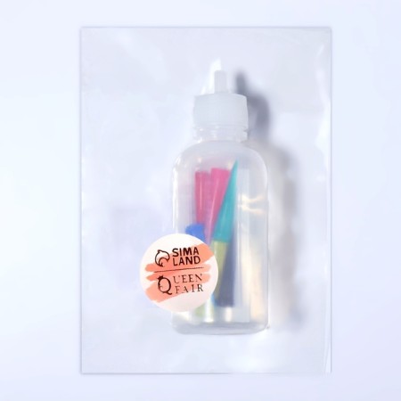 A bottle for applying paint, with a division scale, 50 ml, 7 nozzles, colorful/transparent color-8