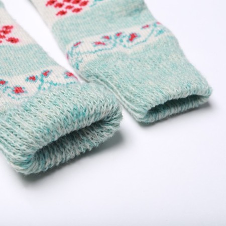 Women's woolen mittens "mountain ash", blue color, size 20-22-2