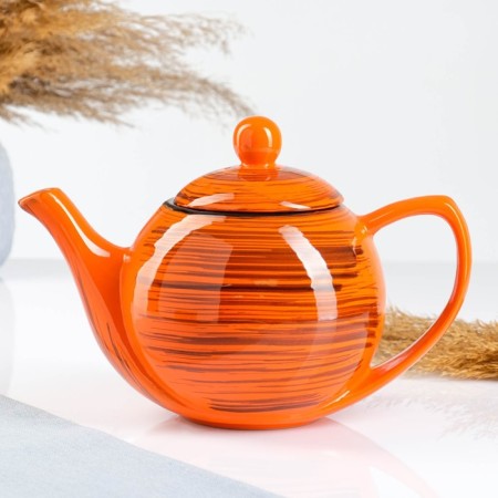 Ealegant kettle 1.2l / 14x16.5cm, orange strip-1
