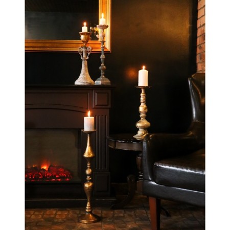 Climber Metal for 1 candle "Salvator" gold 18x18x66 cm-3