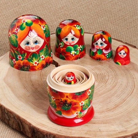 Matryoshka 5 puppet "Katerina Spring" 14-15 cm, manual painting-3