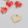 Decor for creativity metal, enamel "Red Heart. Pixels" gold 0.2x1.6x1.5 cm