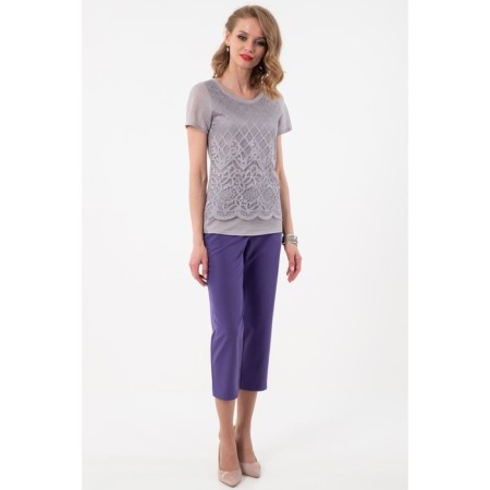 Female trousers, size 42, purple color-1