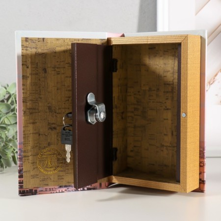 Safe-book wood, leatherette "Paris is beautiful" 21x13x5 cm-2