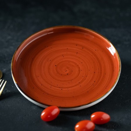 Ceramic serving dish "sapphire", 20 × 2.5 cm, orange color-6