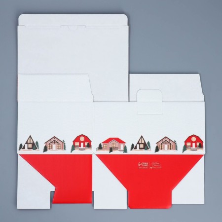 Folding box "houses", 22 x 15 x 10 cm, new year-6