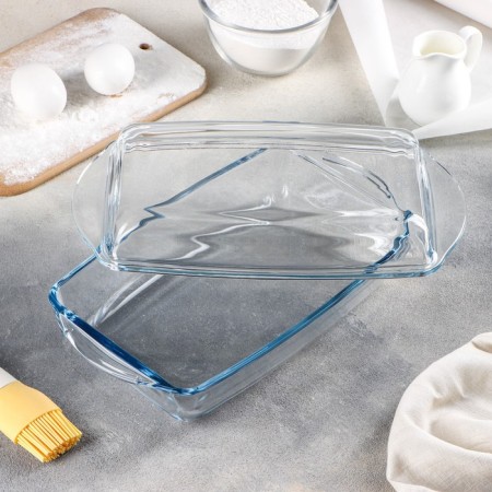Rectangular baking form Borcam, 1.3/0.9 l, 28.6 × 16 × 5 cm, with a lid-1
