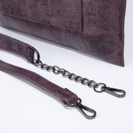 Luggage bag, external pocket, long belt, purple color-6
