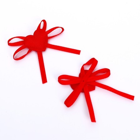 Service hearts “ribbon”, set of 5 pcs., Size 1 pcs: 4.5 × 5 cm, red color-2