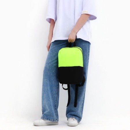 School textile school with pocket, yellow/black color, 22x13x30 cm-9