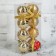 Set of balls plastic D-6 cm, 8 pcs "Pearl Orion" gold
