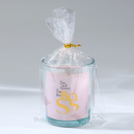 Candle in a glass of "Boss", coffee, height 6 cm-3