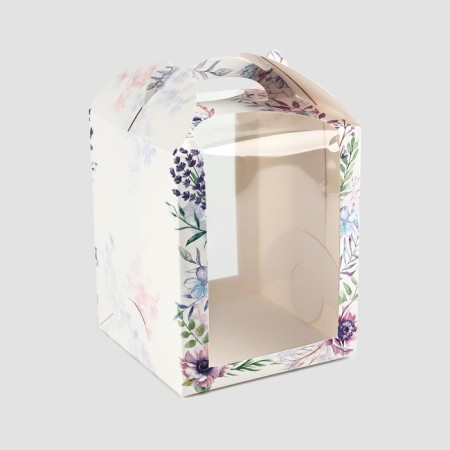 Box for small cake, confectionery packaging, “wreath”, 15 x 15 x 18 cm