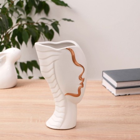 Vase Ceramics "Profile" 12x23 cm, white